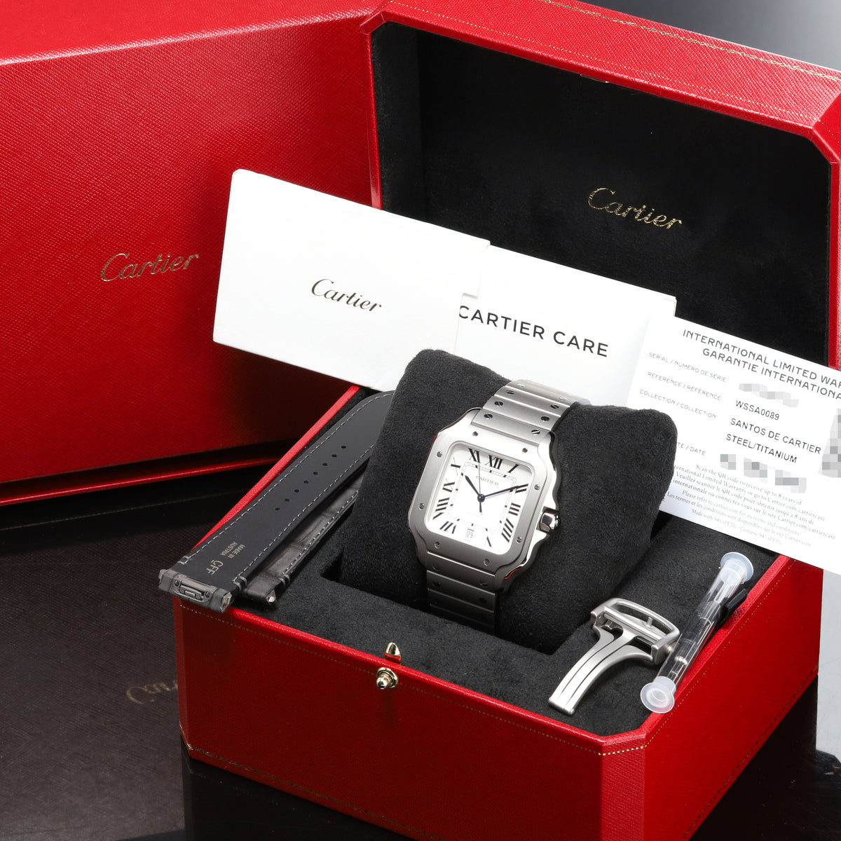 Cartier Santos 2025 Complete 39.8mm Titanium White Dial Titanium Bezel Titanium Bracelet WSSA0009