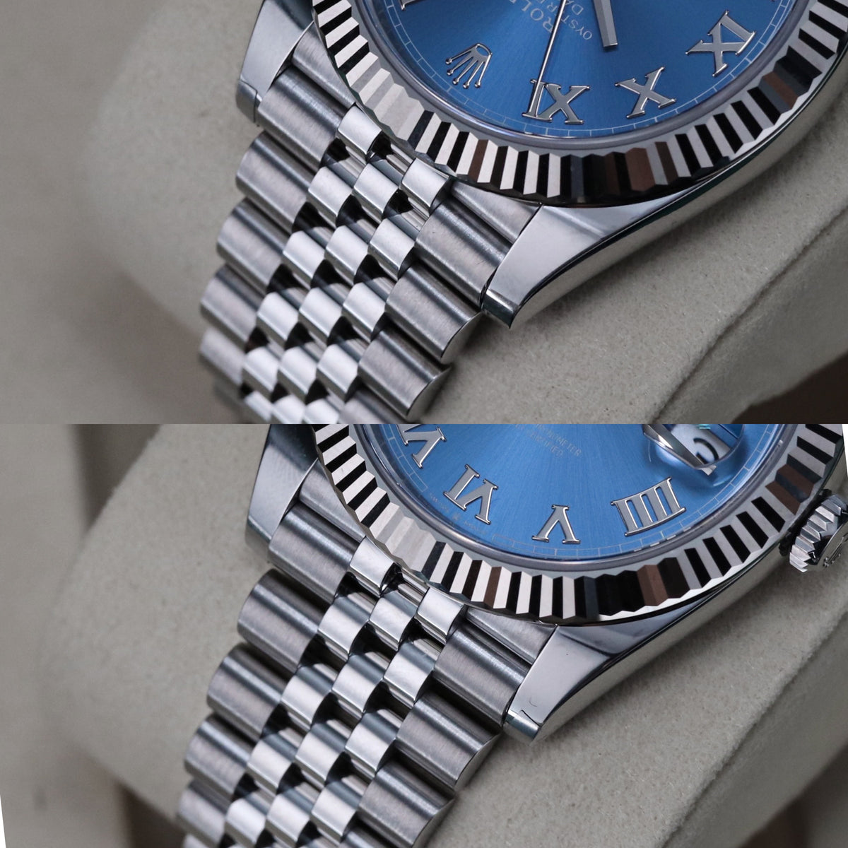 2025 Rolex Datejust 41 Azzurro Blue Roman Dial Fluted Jubilee 126334 Oyster Perpetual White Gold Oystersteel