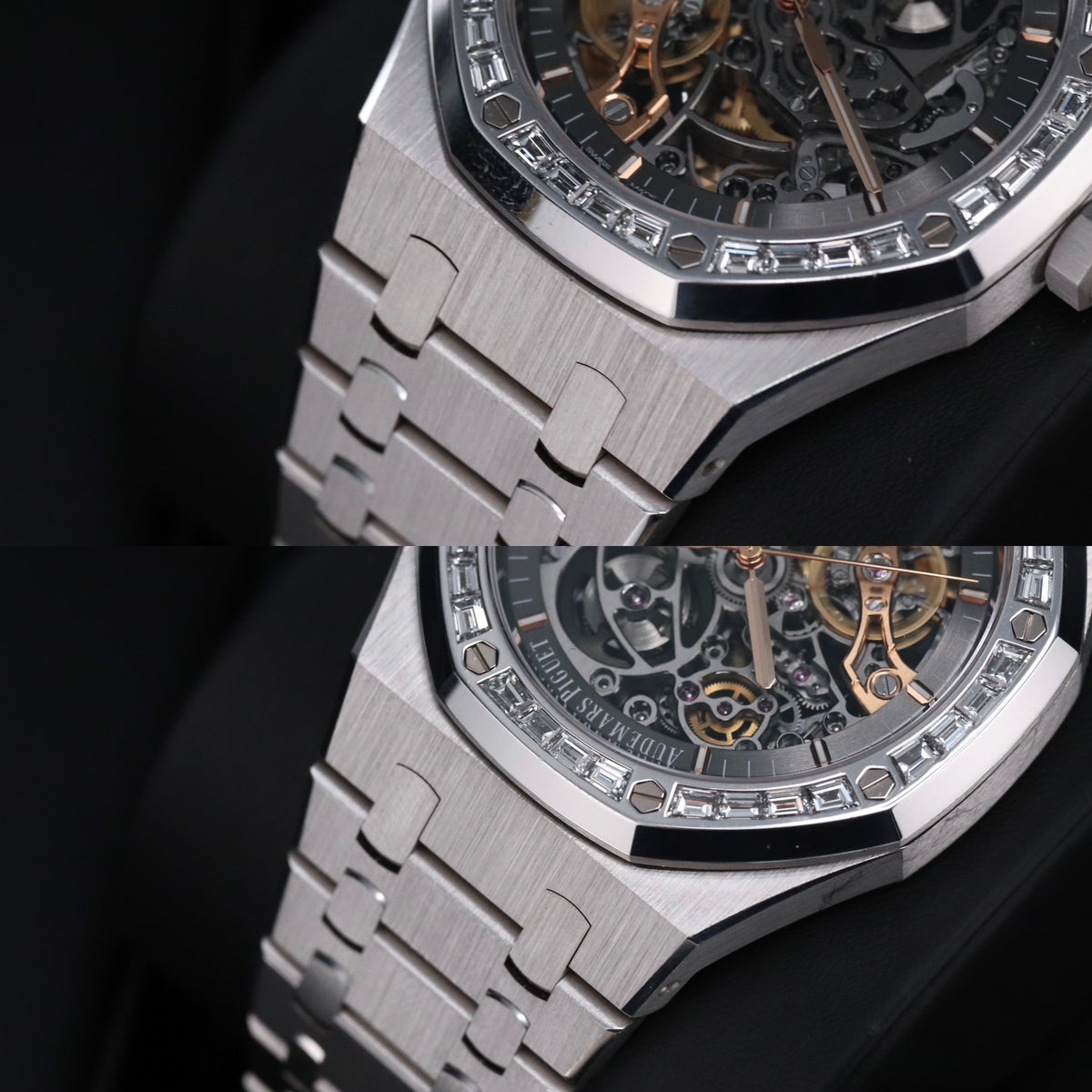 Audemars Piguet Royal Oak 41mm White Gold Double Balance Wheel Openworked Factory Baguette Bezel 15412BC.ZZ.1220BC.01