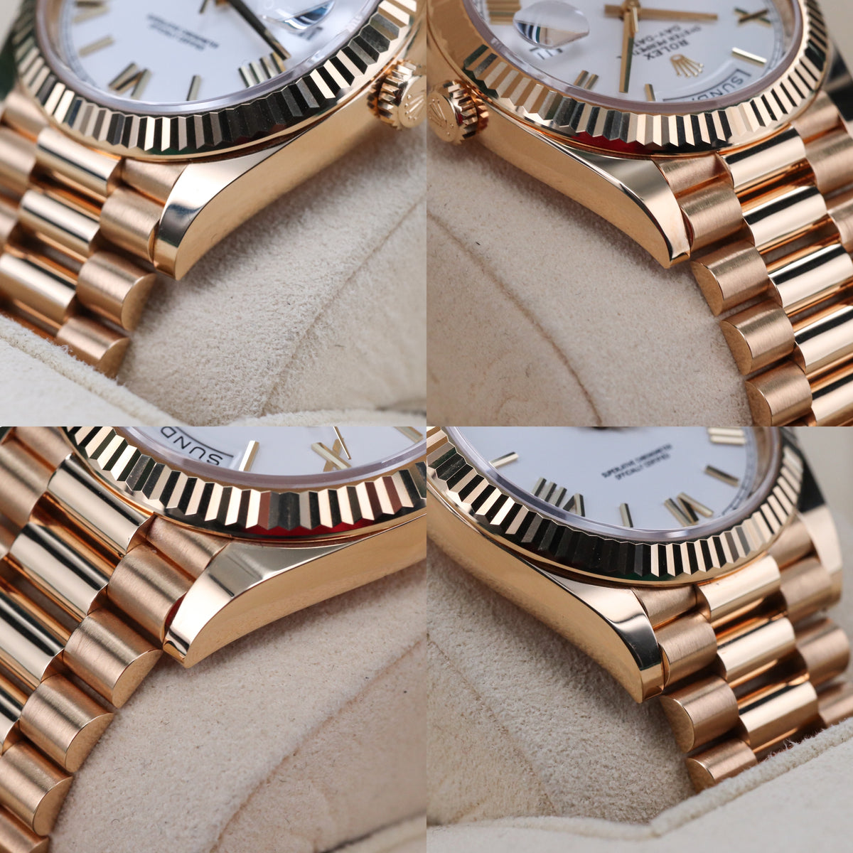 Rolex Day-Date 40mm White Roman Yellow Gold Fluted Gold Presidential 228238