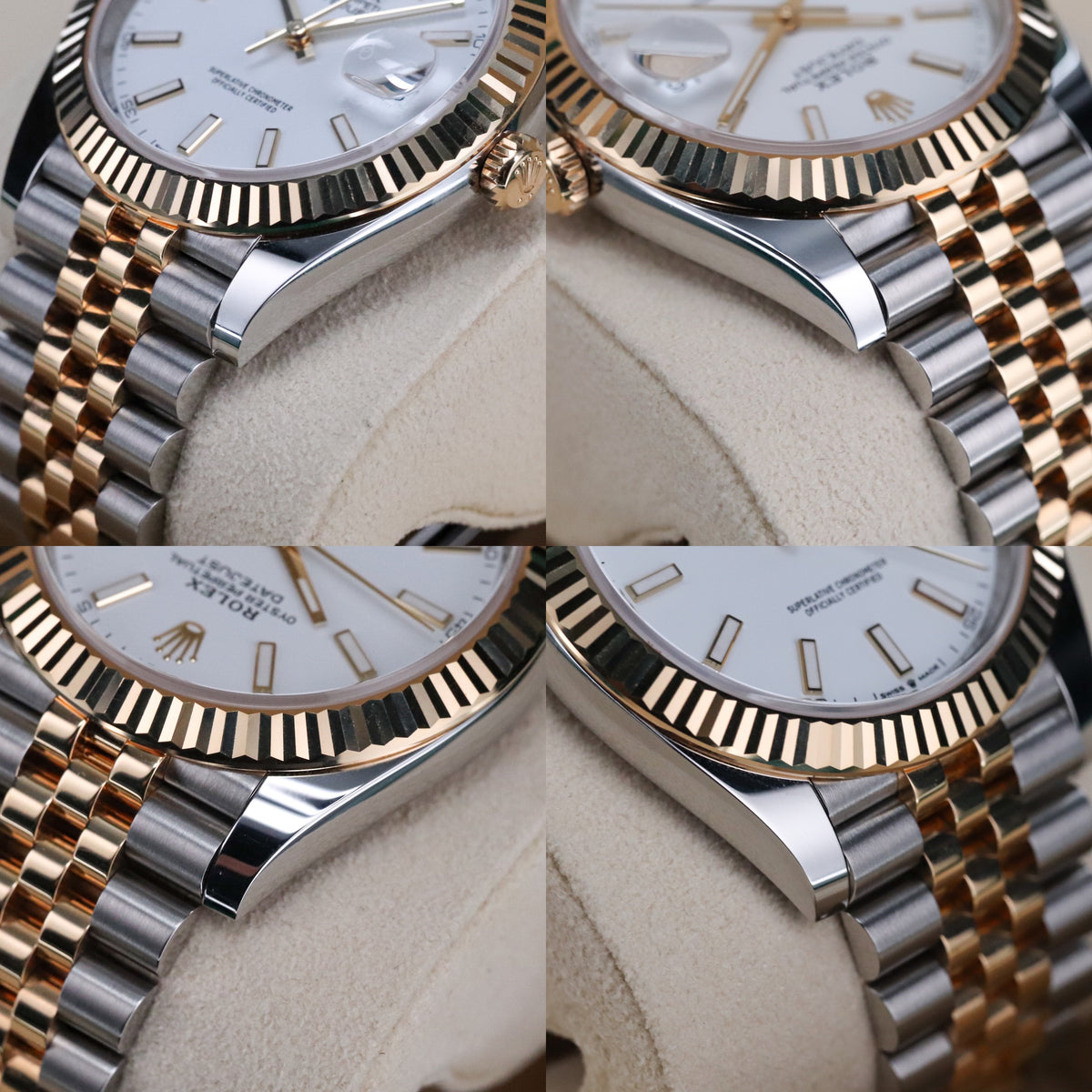 Rolex Datejust 41 [Complete Set Mint] Two Tone Yellow Gold White Dial Fluted Jubilee 126333